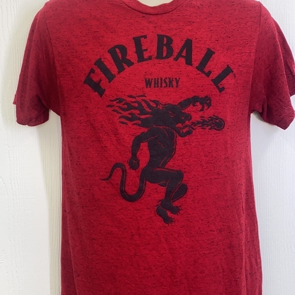 Fireball Whiskey - Vintage Red Fireball Whiskey Graphic Tee Shirt Size Medium - Picture 6 of 10